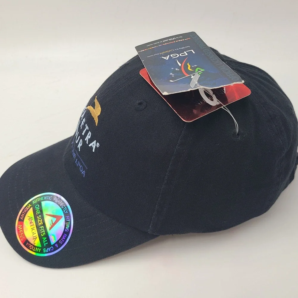 Symetra Tour Hat Strapback Antigua Black Gold Road to the LPGA Golf Casual Men
